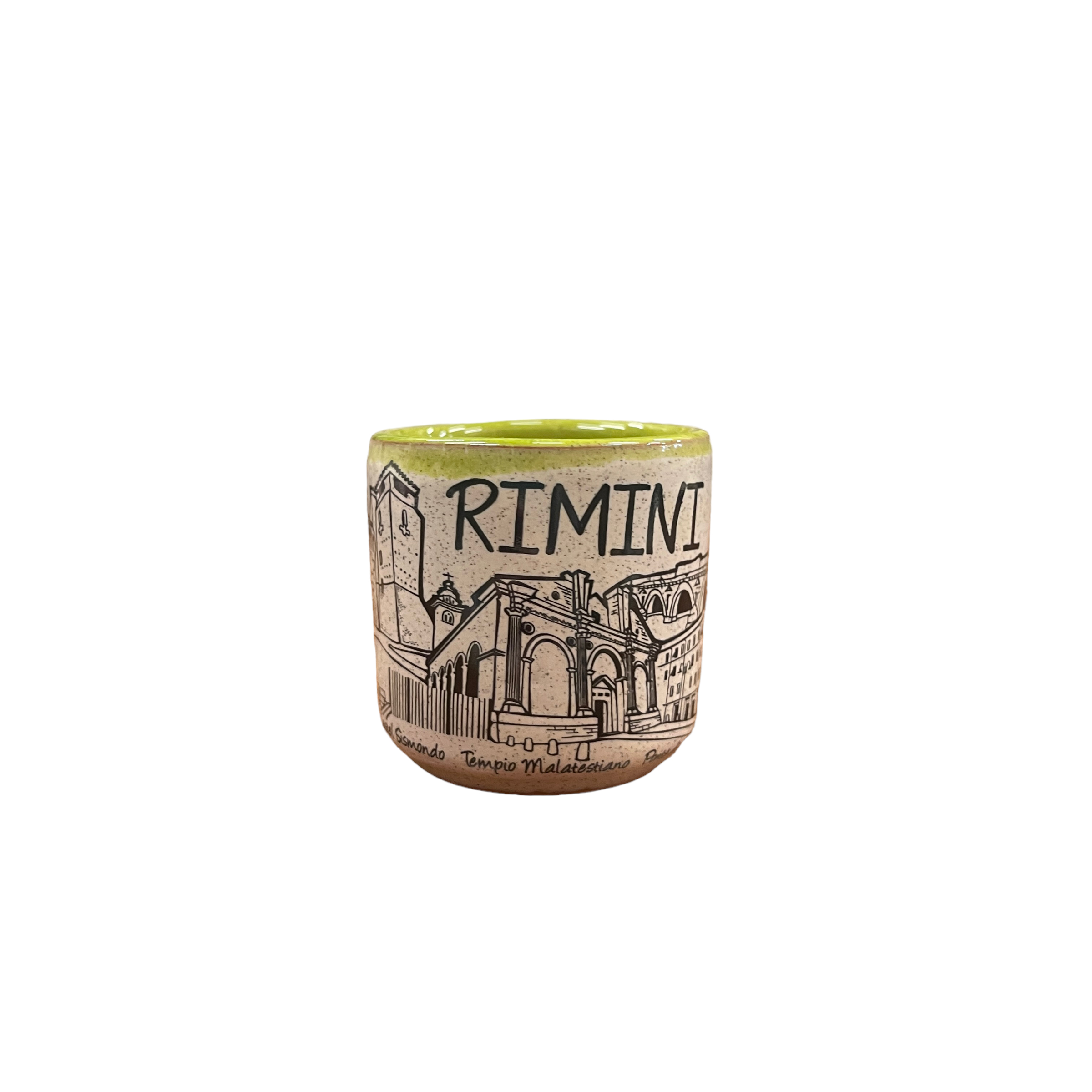 Amarcord La Romagna Tazza Mug con manico in Ceramica Souvenir Rimini Decoro Verde