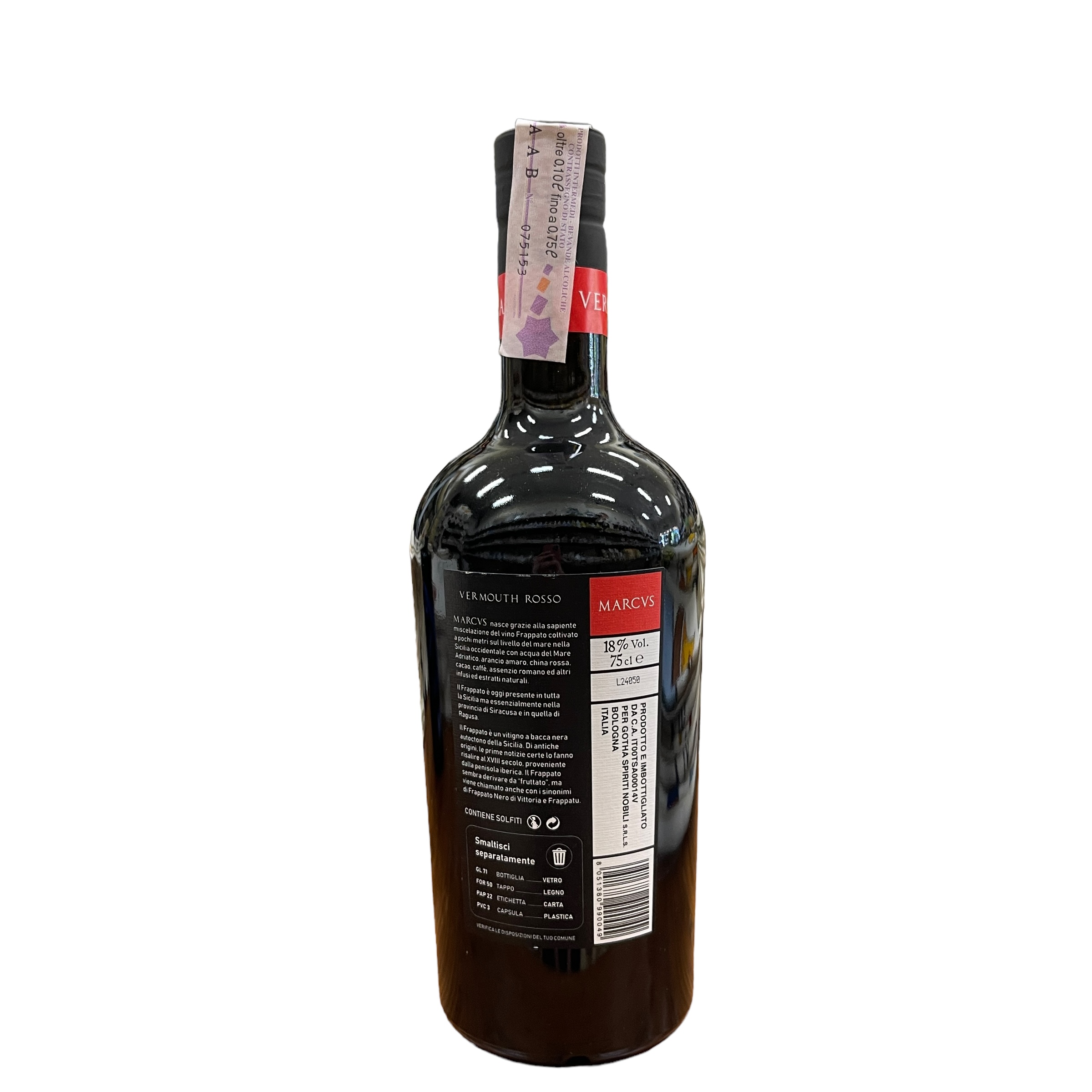 Gotha MARKUS VERMOUTH Rosso IMPERIALE 100% Frappato 18% Vol 75 cl