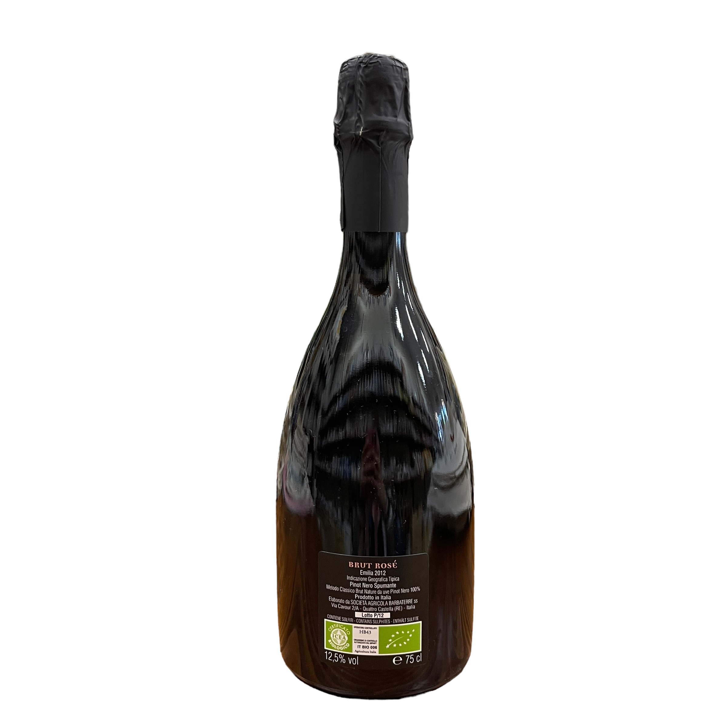 Barbaterre Brut Rosè Pinot Nero Metodo Classico 2012 12,5% Vol 75 cl
