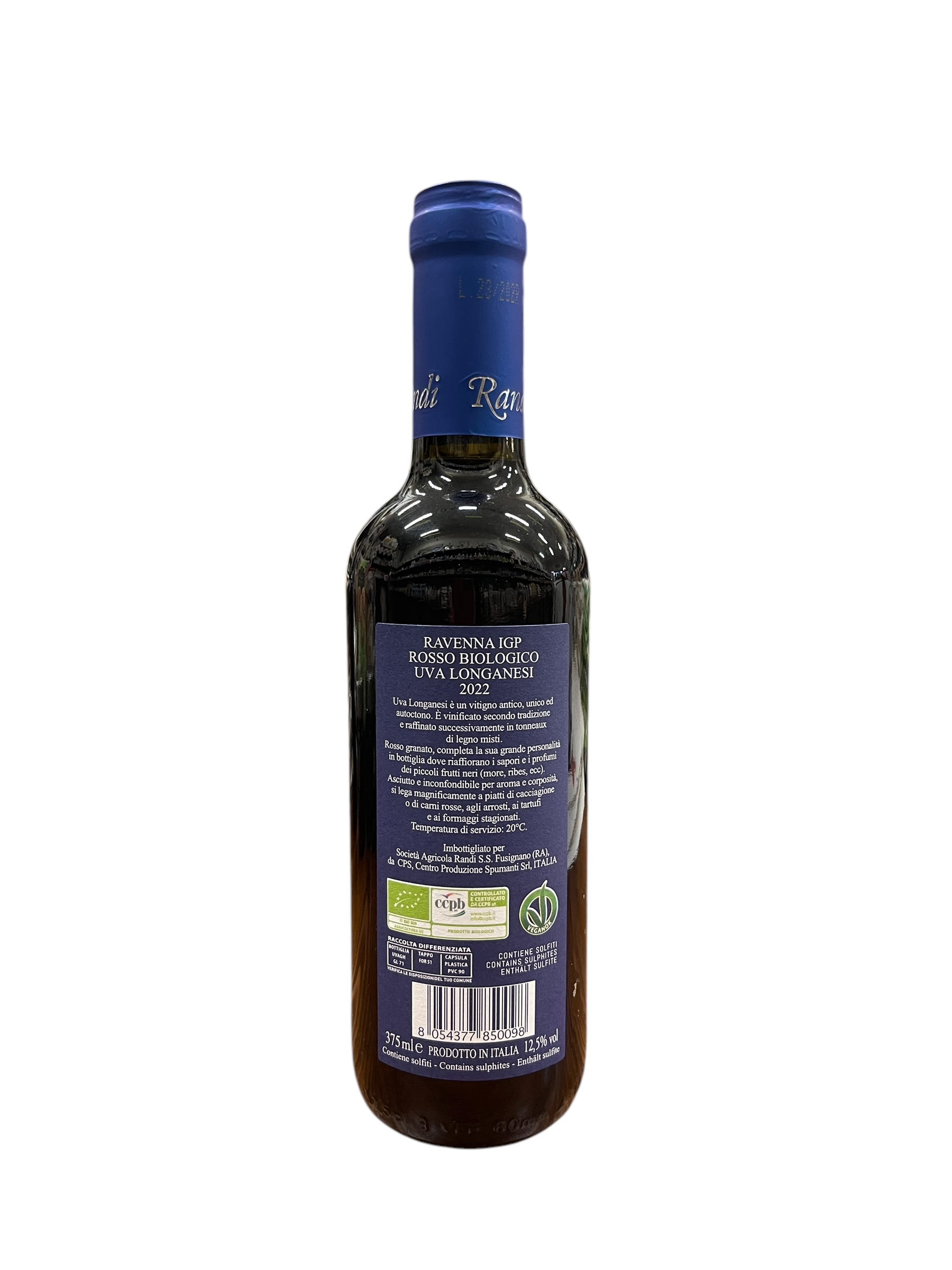 Azienda Agricola Randi Blu di Burson Rosso Biologico Ravenna IGP 375 ml