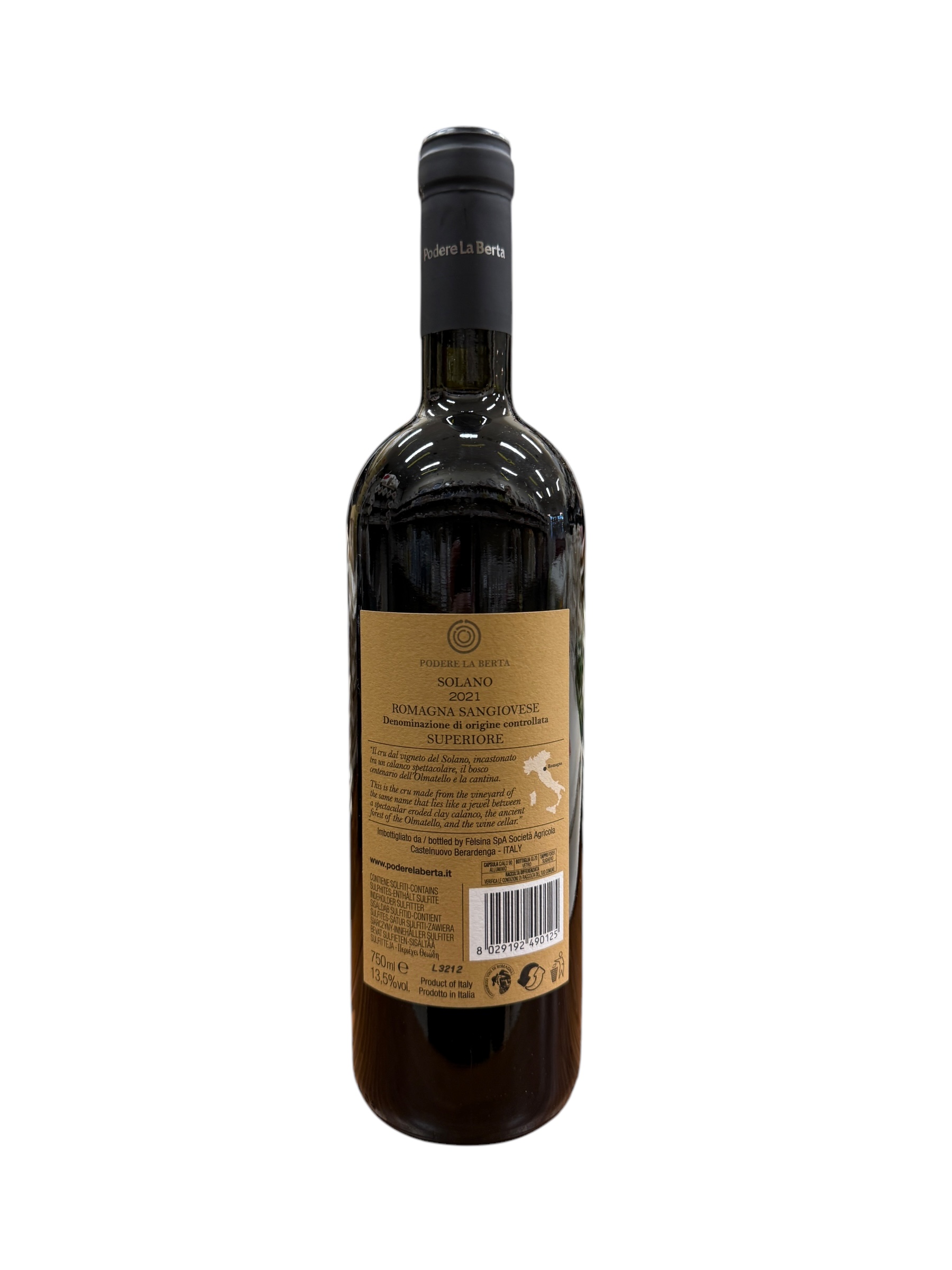 Podere La Berta SOLANO Romagna Sangiovese DOC Superiore 2021 750 ml